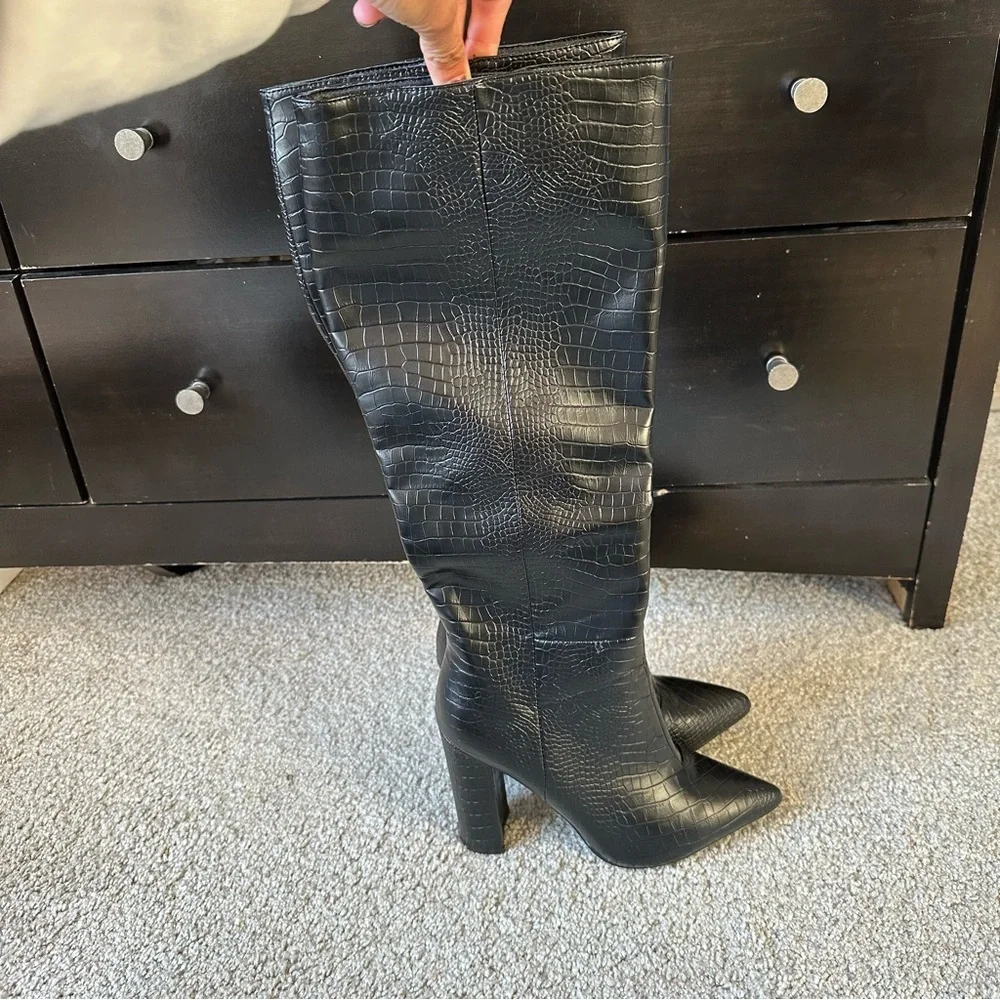 BELLINI MILLA BLACK CROC BOOT - Picture 5 of 15